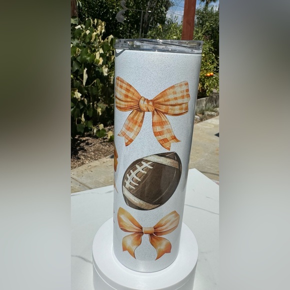 Fall pumpkin spice bows leaf football 20oz shimmer tumbler - Picture 3 of 4